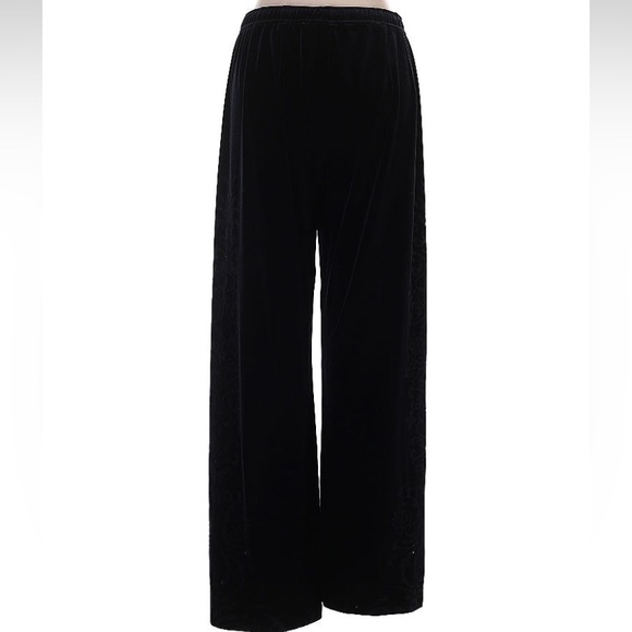 St John Sport wide leg velour pants elastic waist size medium